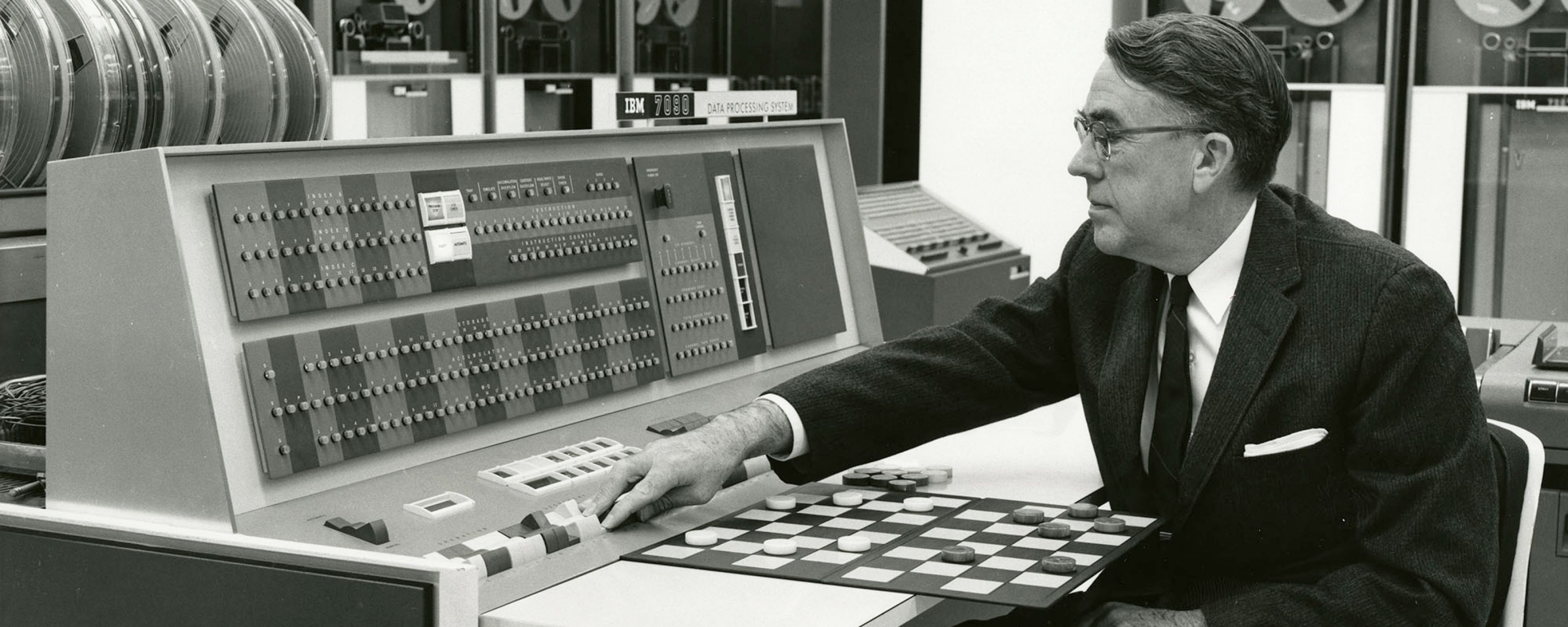 Arthur Samuel working on his Checkers program in 1959